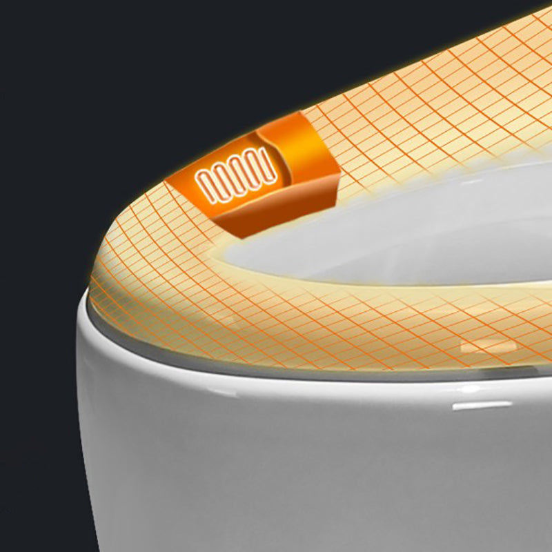 Elongated Smart Toilet Seat Bidet White Floor Standing Bidet Seat with Heated Seat