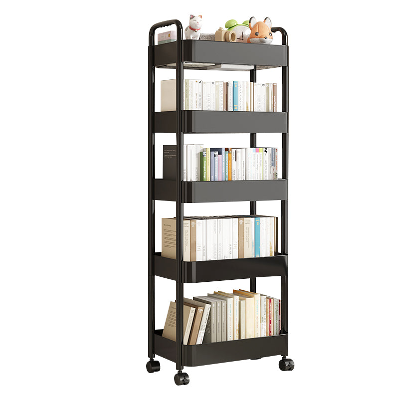 Scandinavian Plastic Bookshelf Open Back Standard Bookcase with Shelves