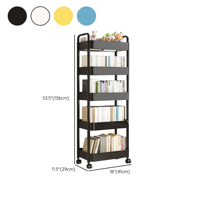 Scandinavian Plastic Bookshelf Open Back Standard Bookcase with Shelves