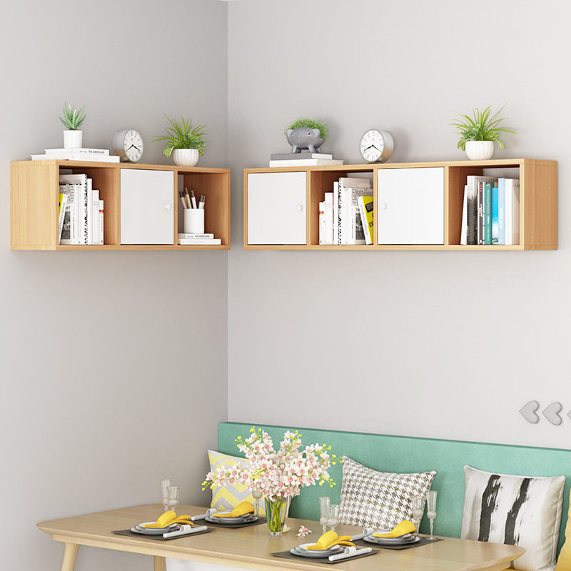 Engineered Wood Scandinavian Bookcase Floating Closed Back Bookshelf