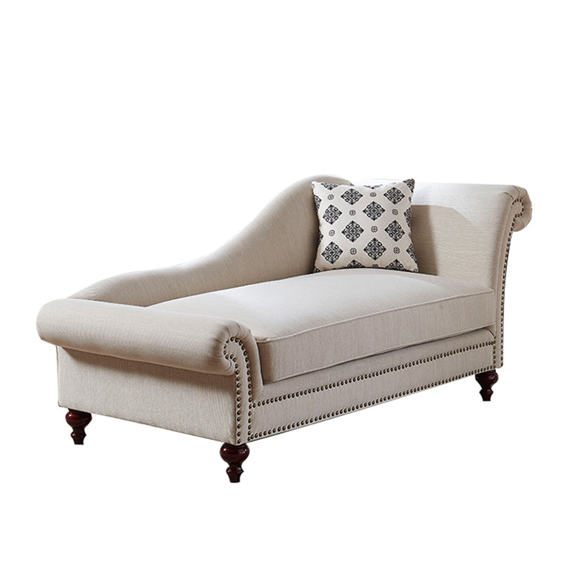 Traditional One Armed Fabric Accent Chair Rolled Arms Chaise