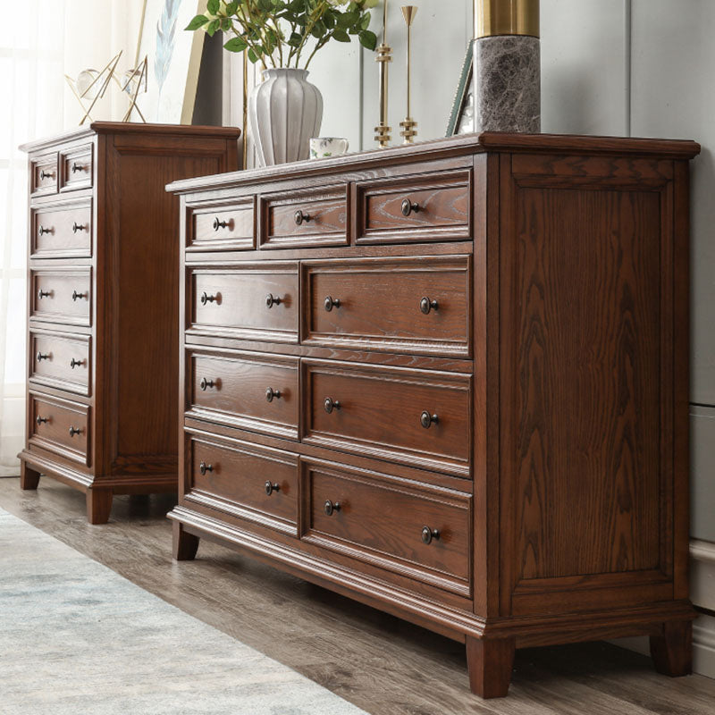 Traditional Dresser Solid Wood Storage Chest Dresser with 9 Drawers
