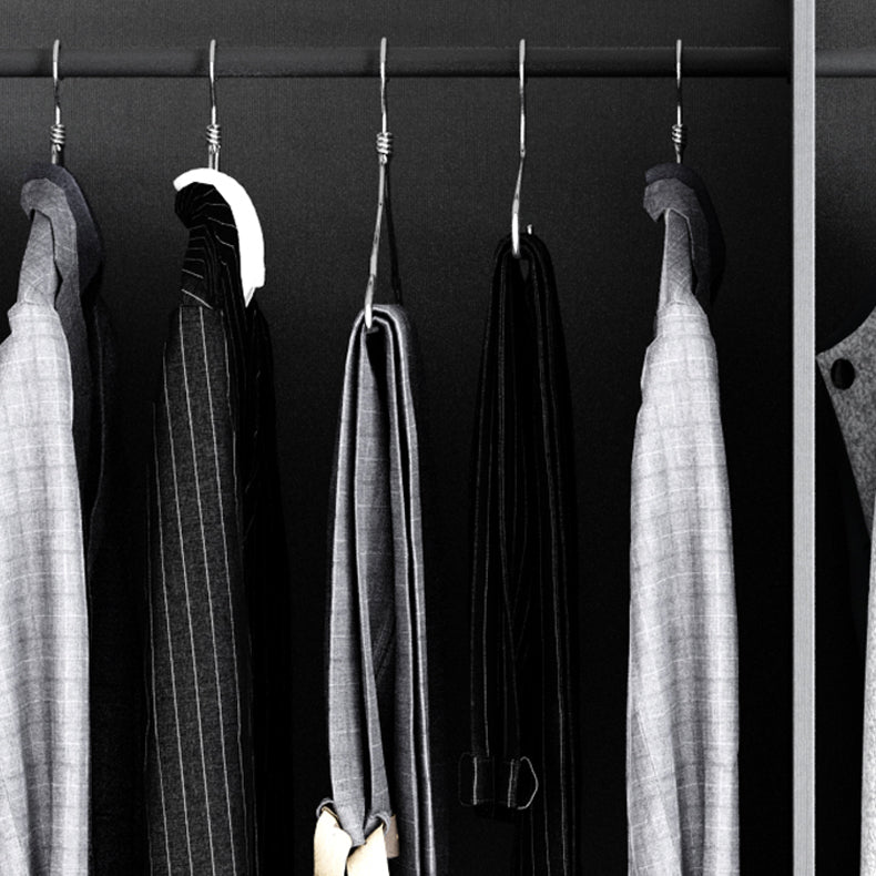 Engineered Wood Wardrobe Cabinet Modern Style Soft Close Doors Wardrobe Closet in Gray