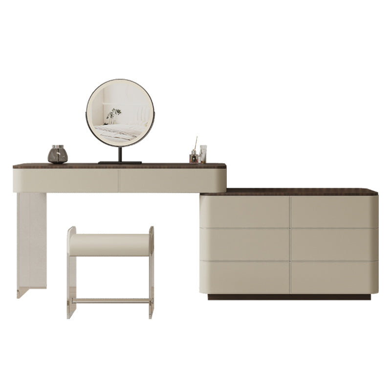 Contemporary Wood Makeup Vanity Table Dresser With Storage 8 Drawers for Bedroom