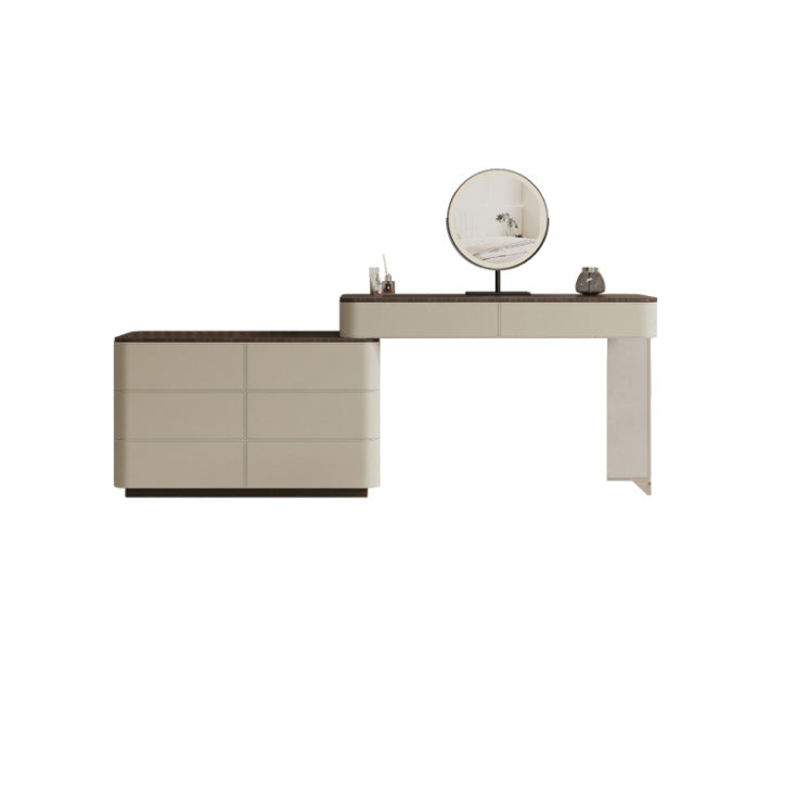 Contemporary Wood Makeup Vanity Table Dresser With Storage 8 Drawers for Bedroom