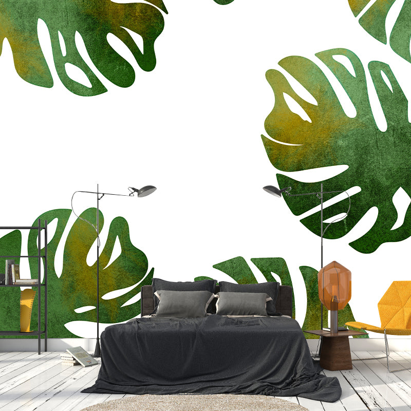Environmental Tropical Plant Illustration Wallpaper Bedroom Wall Mural
