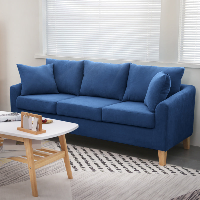 68.1" Wide Slipcovered Linen Sofa 3-Seater Loose Back Square Arm Sofa