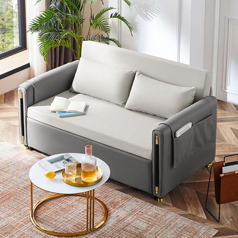 Faux Leather Folding Sleeper Sofa No Distressing Storage Convertible Sofas