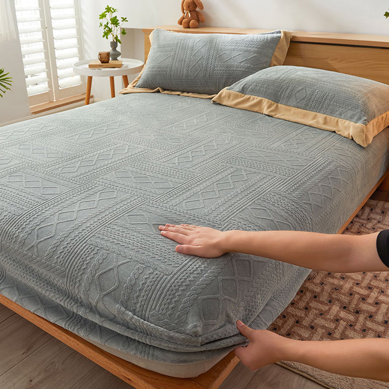 Breathable Knit Sheet Pure Color Non-Pilling Ultra-Soft Sheet