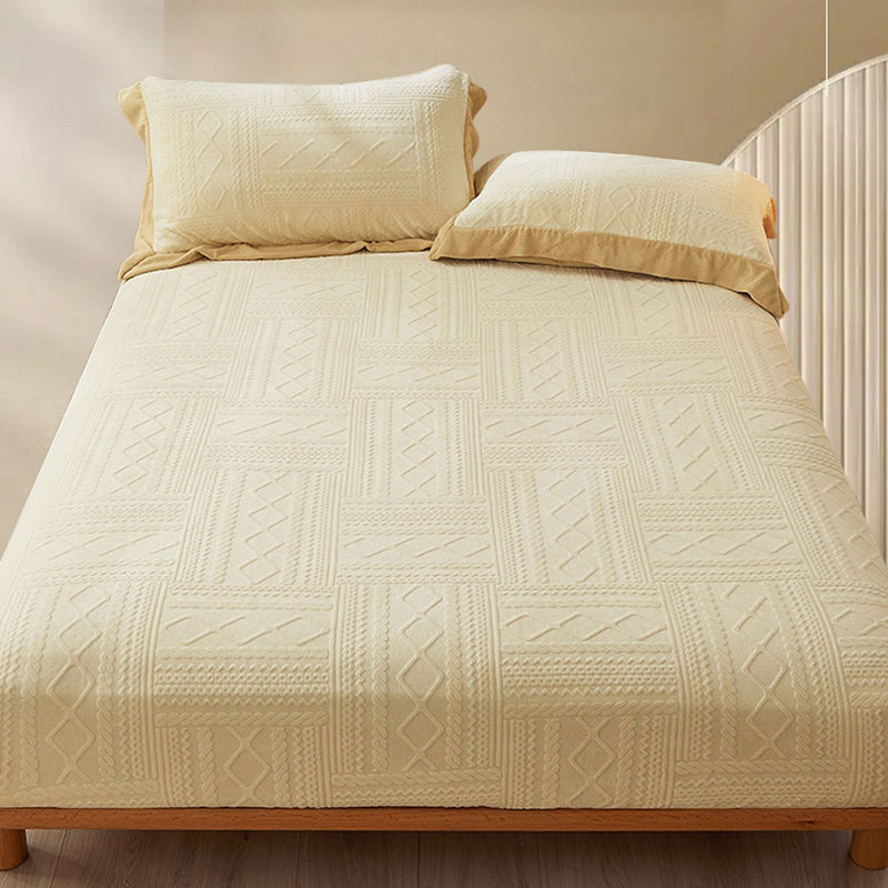Breathable Knit Sheet Pure Color Non-Pilling Ultra-Soft Sheet