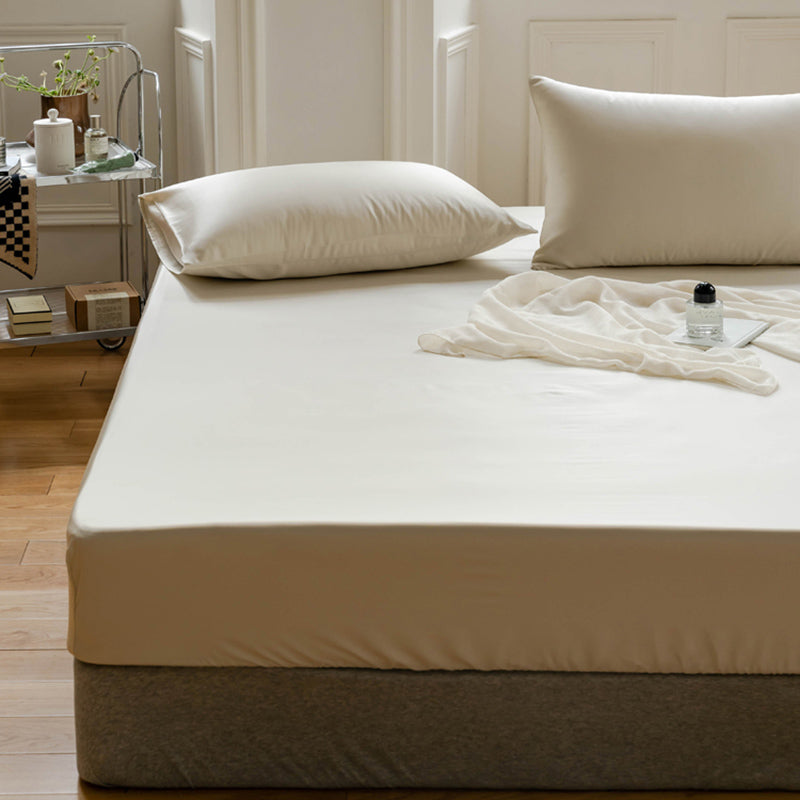 Bed Sheet Solid Color Breathable Non-pilling Skin-friendly Bed Sheet Set