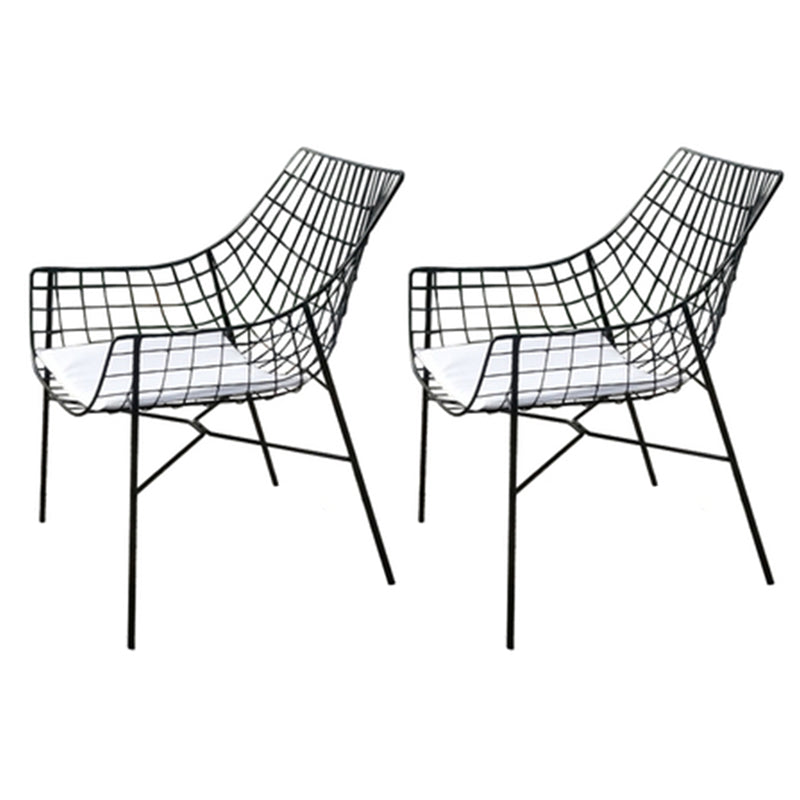 Modern Black Bistro Table Set 1/2/4/5 Pcs Metal Bistro Table and Chairs