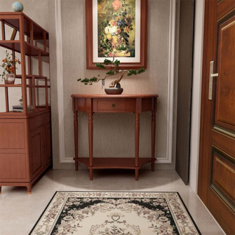 Mid Century Modern Accent Table Half Moon Wooden Console Table