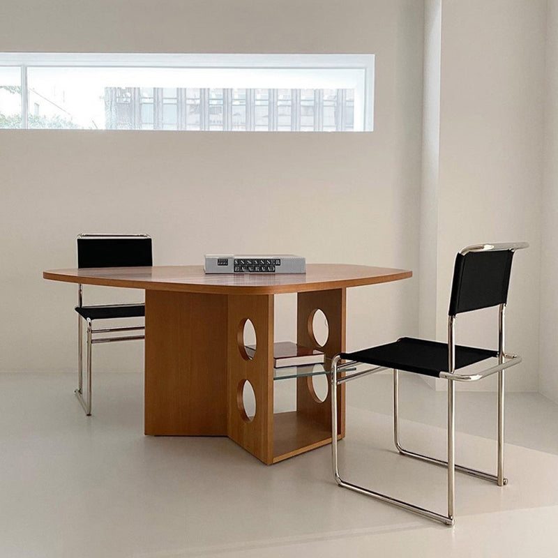 Modern Style Side Chair Faux Leather Armless Dining Chair for Kitchen