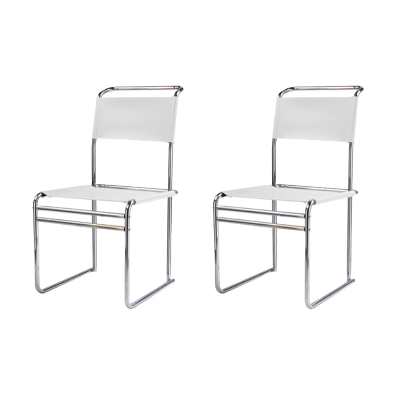 Modern Style Side Chair Faux Leather Armless Dining Chair for Kitchen