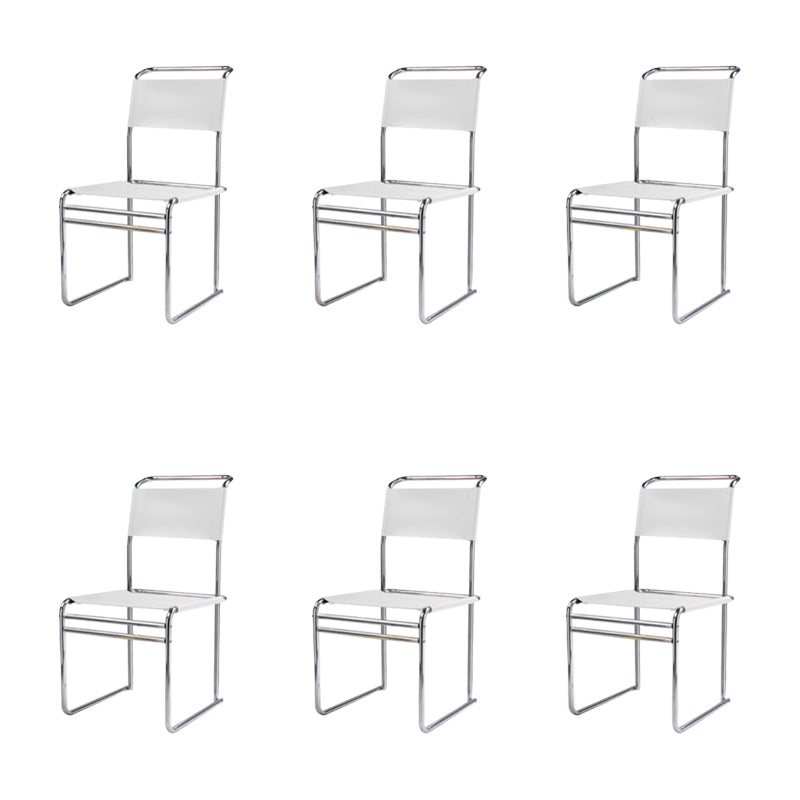Modern Style Side Chair Faux Leather Armless Dining Chair for Kitchen