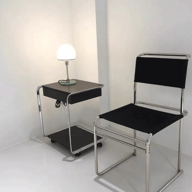 Modern Style Side Chair Faux Leather Armless Dining Chair for Kitchen