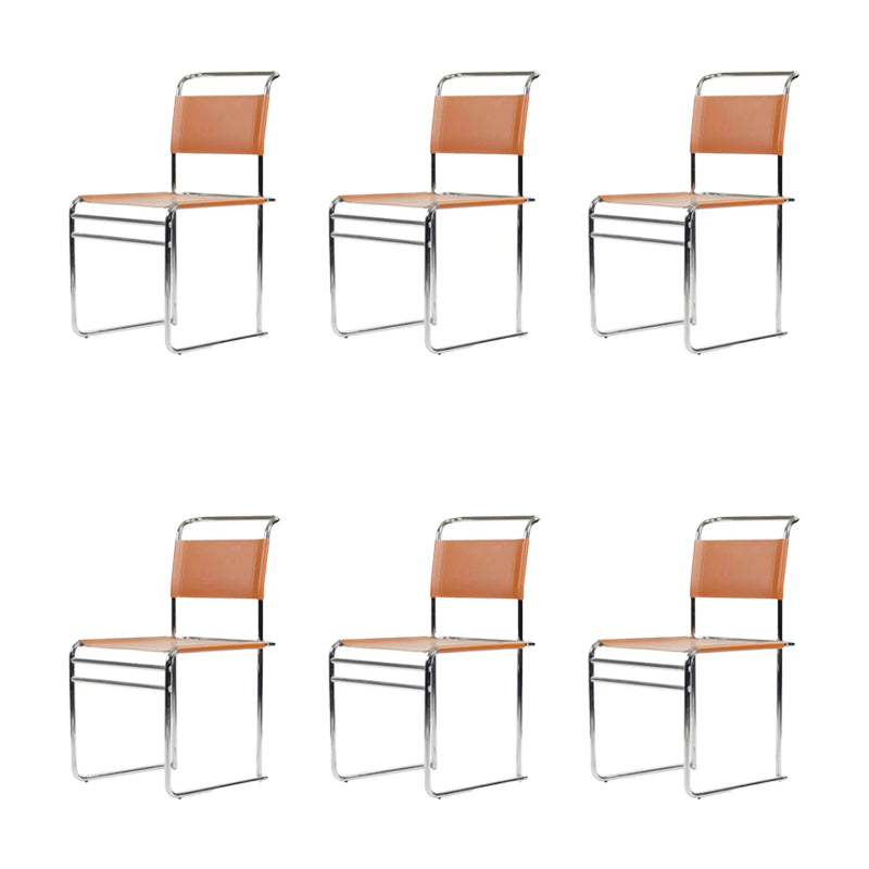 Modern Style Side Chair Faux Leather Armless Dining Chair for Kitchen