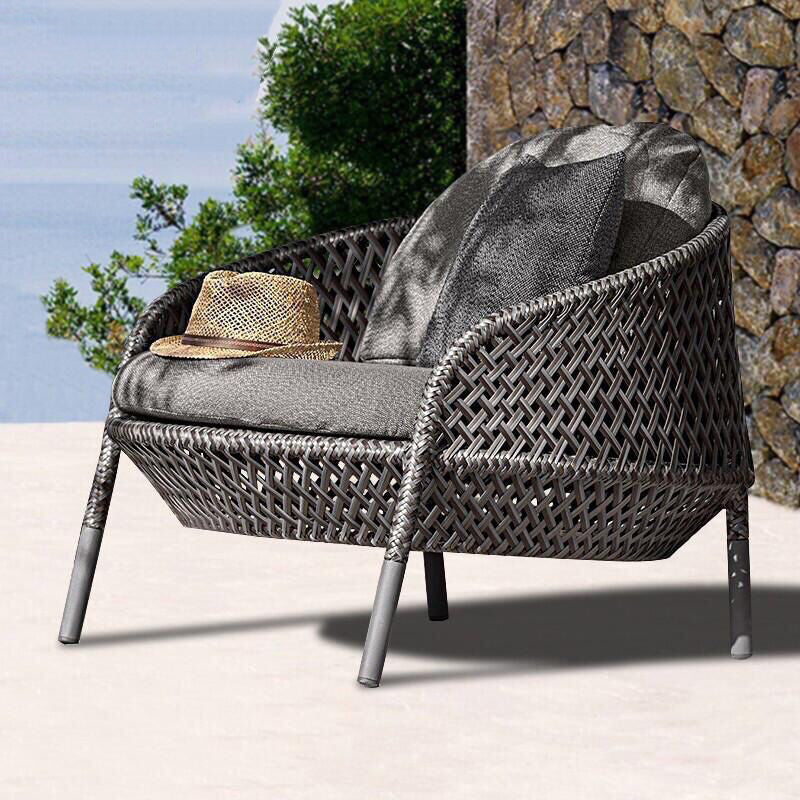 Industrial Metal Frame Outdoor Patio Sofa Water Resistant Patio Sofa
