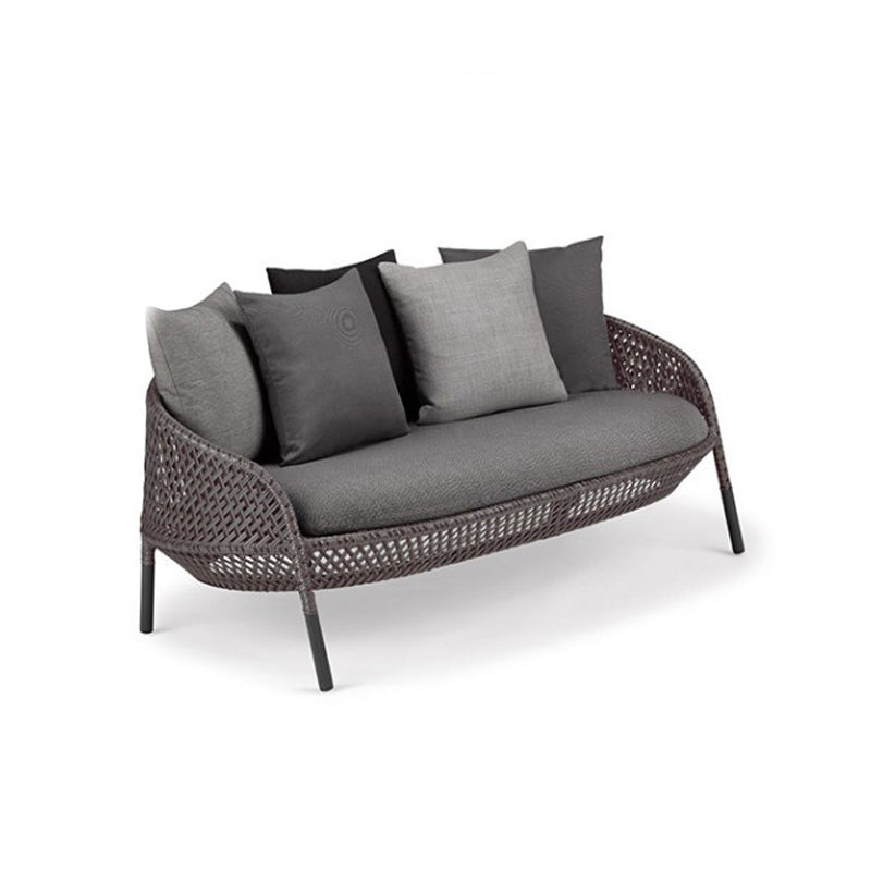 Industrial Metal Frame Outdoor Patio Sofa Water Resistant Patio Sofa