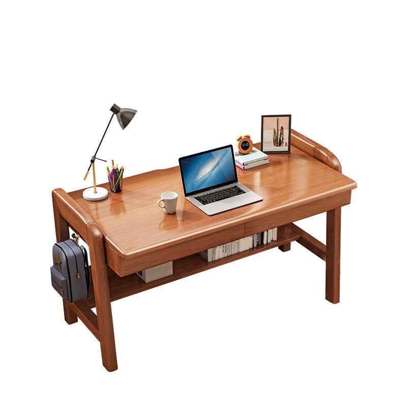 Writing Desk with 2 Drawer 23.6"W Solid Wood Adjustable Child Desk
