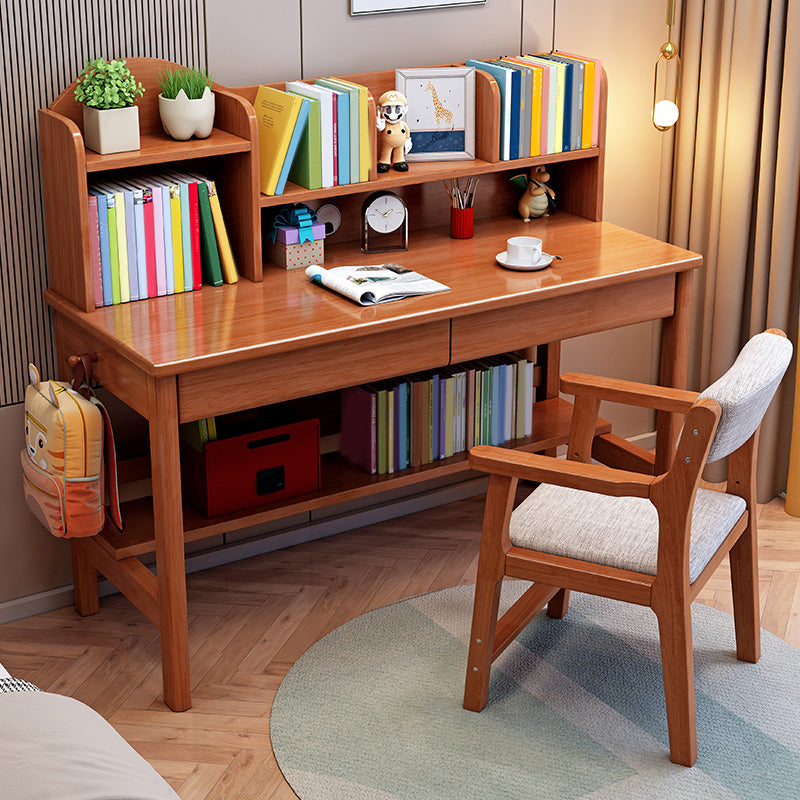 Solid Wood Adjustable Kids Desks 23.6"W Kids Writing Desk with drawers