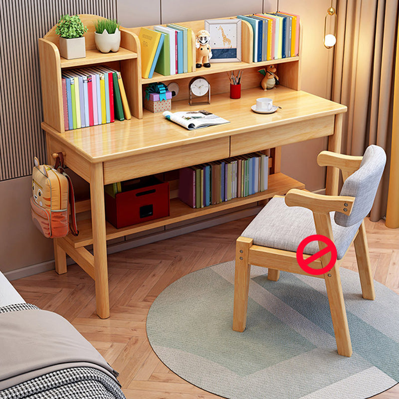 Solid Wood Adjustable Kids Desks 23.6"W Kids Writing Desk with drawers