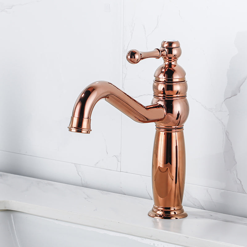Traditional Vanity Sink Faucet Circular Single Lever Handle Vessel Sink Faucet