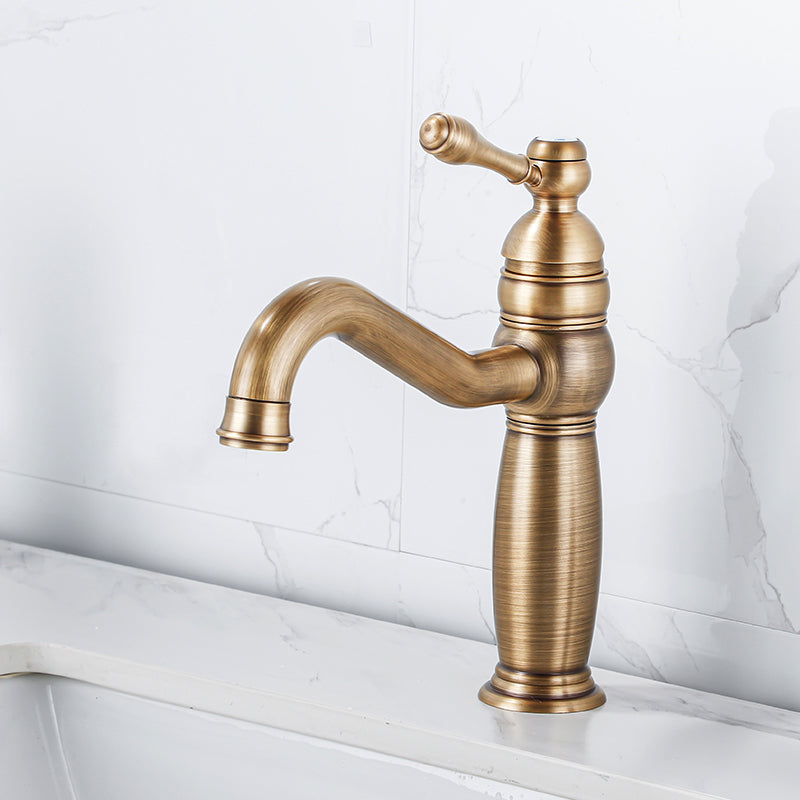 Traditional Vanity Sink Faucet Circular Single Lever Handle Vessel Sink Faucet
