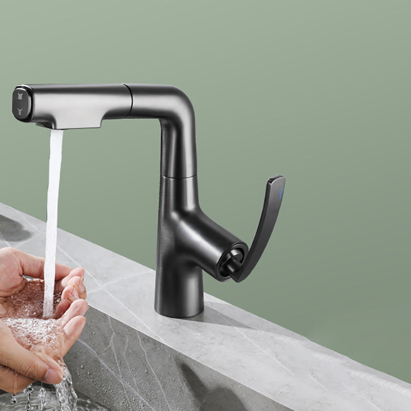 Stainless Steel Bathroom Faucet Swivel Single Lever Handle Circular Vessel Sink Faucet