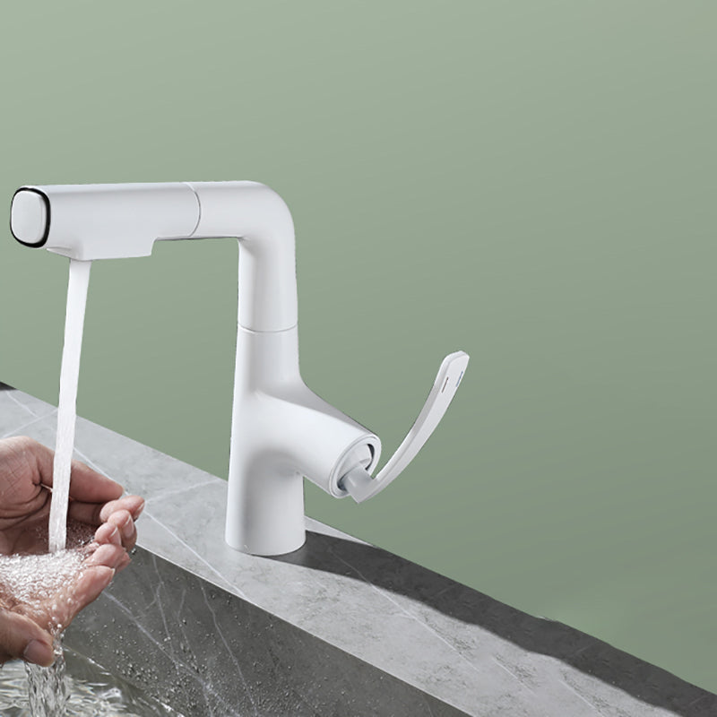 Stainless Steel Bathroom Faucet Swivel Single Lever Handle Circular Vessel Sink Faucet