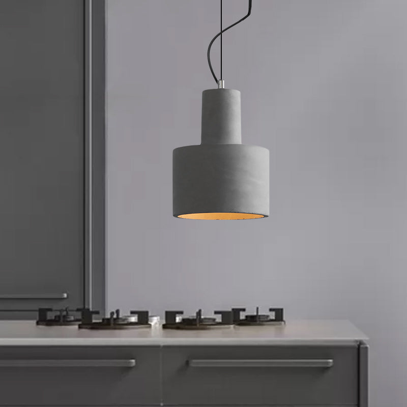 Lámpara colgante colgante de la cafetería industrial ligera de 1 luz con tazón/tono de cemento de tazón/trapezoides