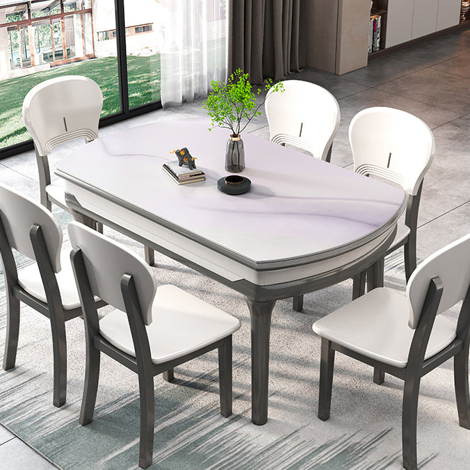 Modern Scalable Stone Dining Table Rubber Base for Dining Room