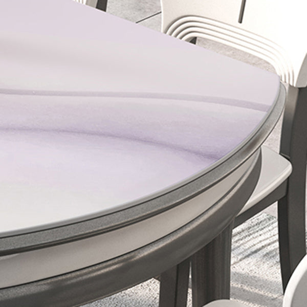 Modern Scalable Stone Dining Table Rubber Base for Dining Room
