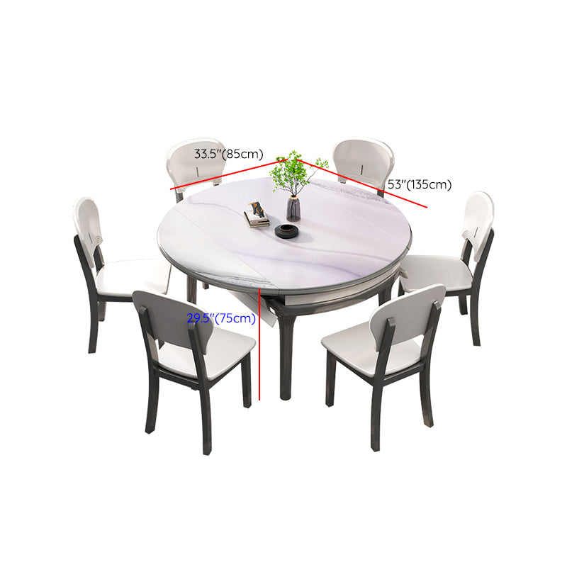 Modern Scalable Stone Dining Table Rubber Base for Dining Room
