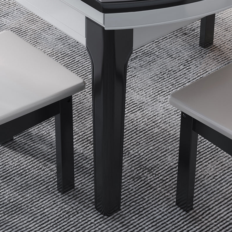 Foldable Dinette Table with Wood Base Modern Stone Top Dining Table
