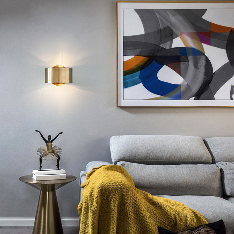 Iron Post Modern Wall Sconce 1 - Light Gold Wall Lighting Fixture