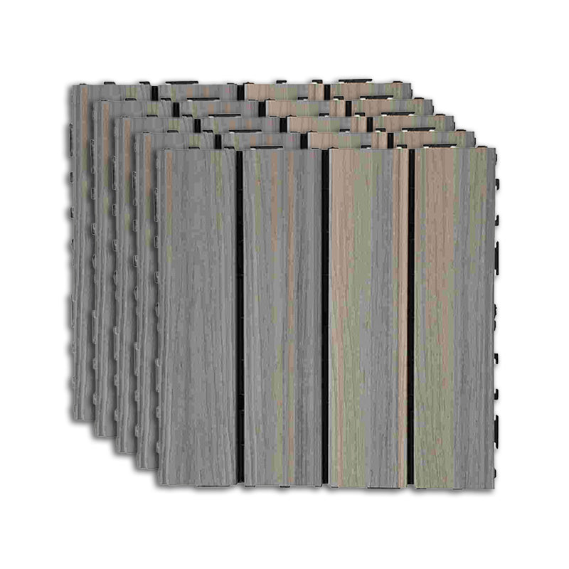 Outdoor Deck Tiles Striped Detail Composite Snapping Wooden Deck Tiles