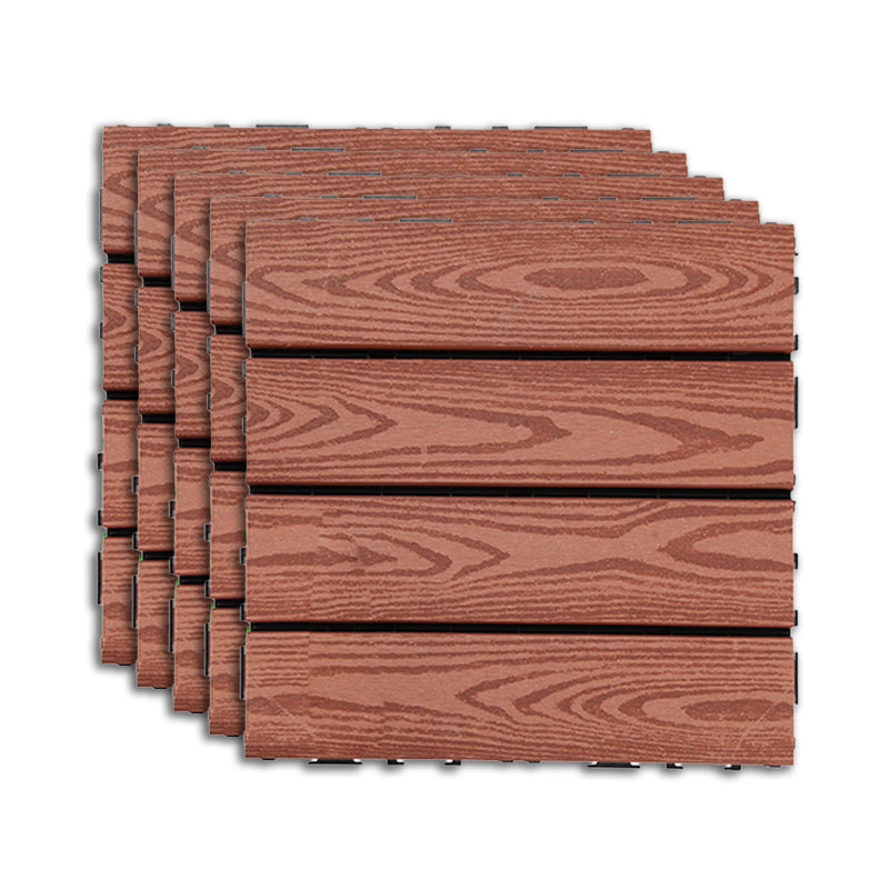 Outdoor Deck Tiles Striped Detail Composite Snapping Wooden Deck Tiles