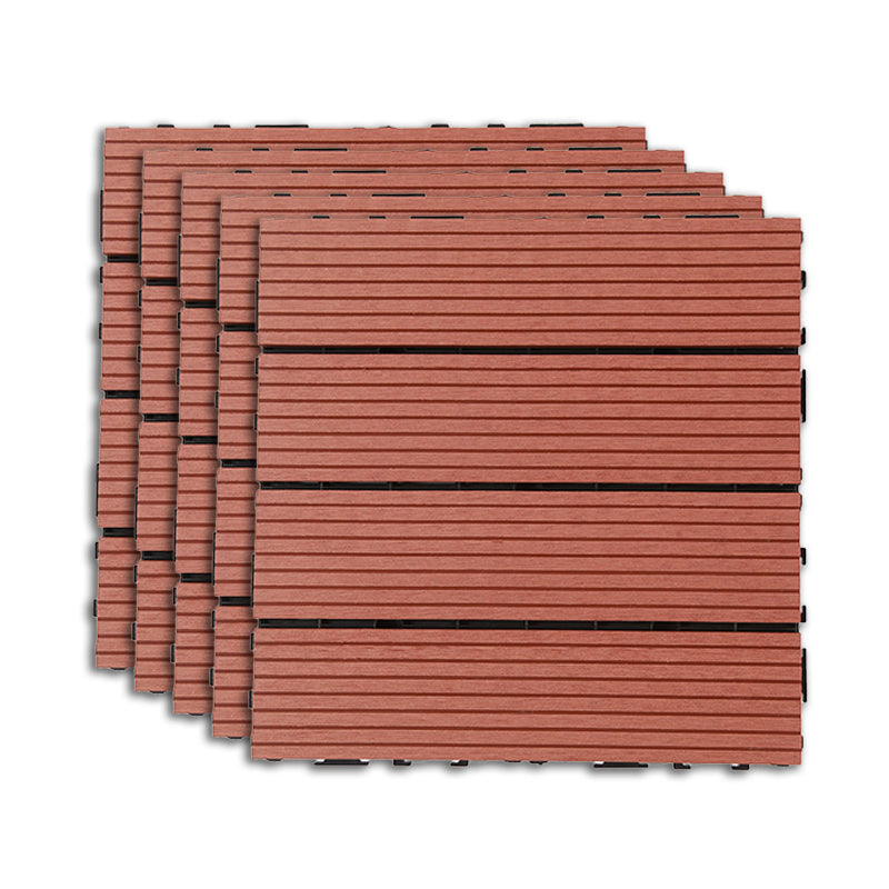 Outdoor Deck Tiles Striped Detail Composite Snapping Wooden Deck Tiles