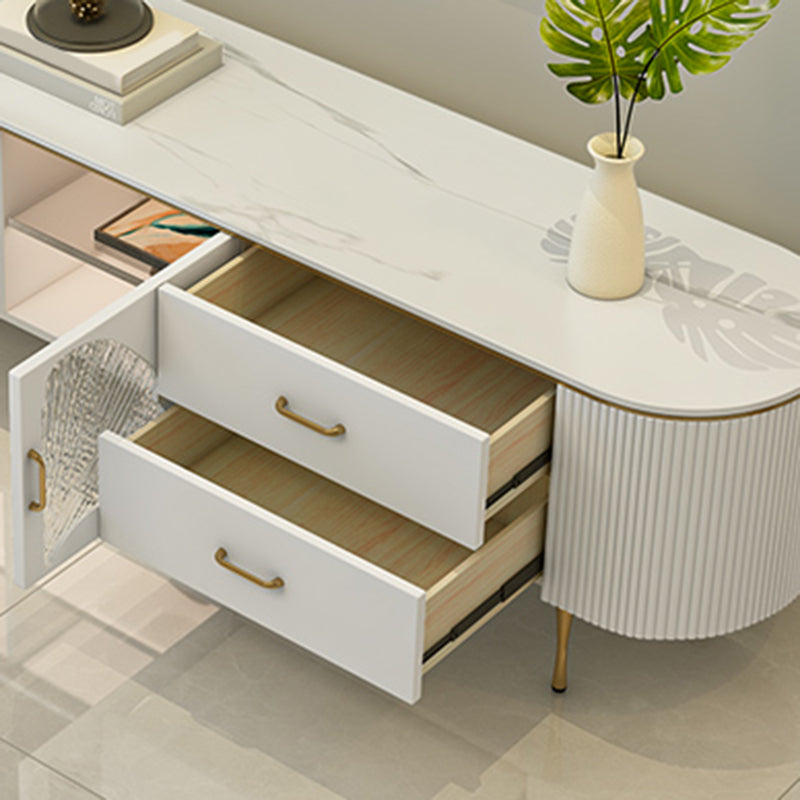 Contemporary TV Media Console Stone TV Console for Living Room