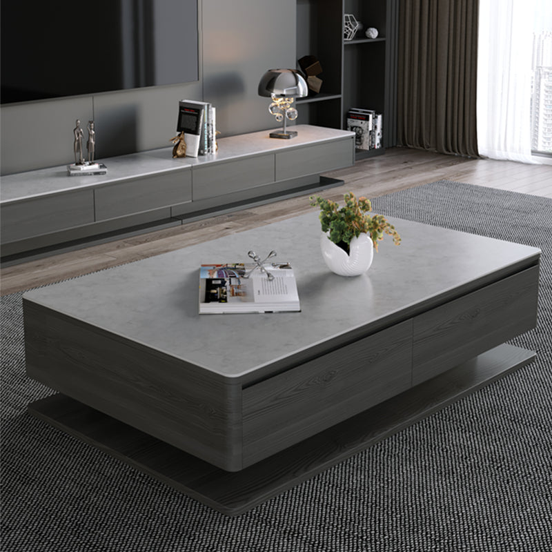 Rectangle Single Coffee Table Glam 1 Coffee Table with 4 Drawers