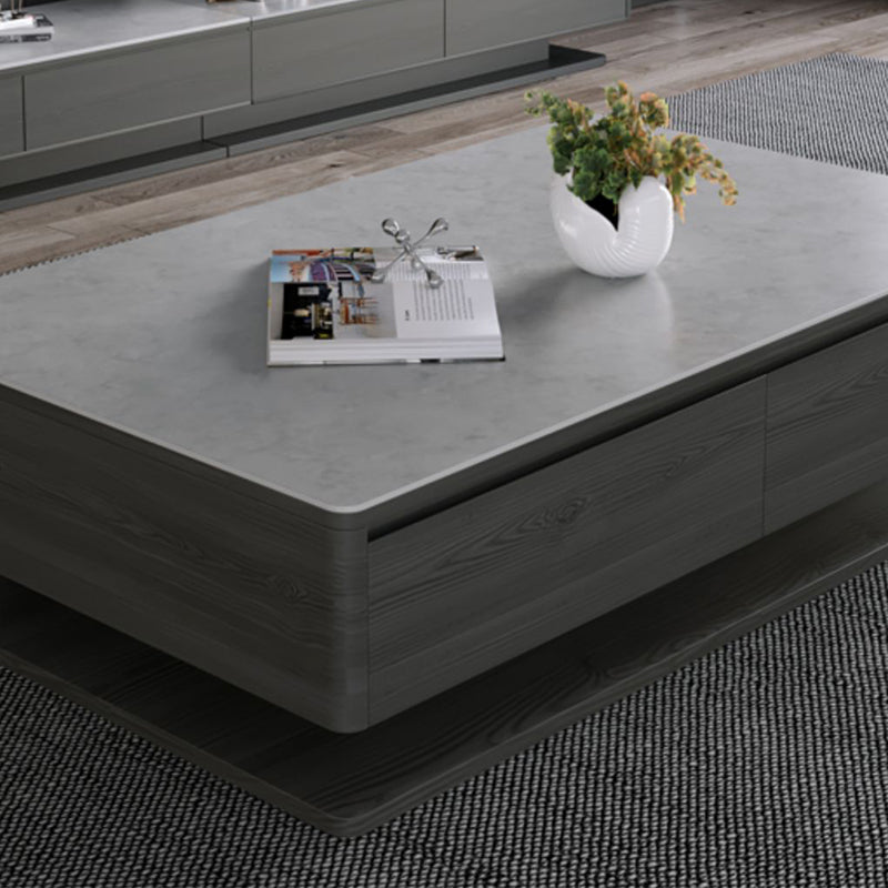 Rectangle Single Coffee Table Glam 1 Coffee Table with 4 Drawers