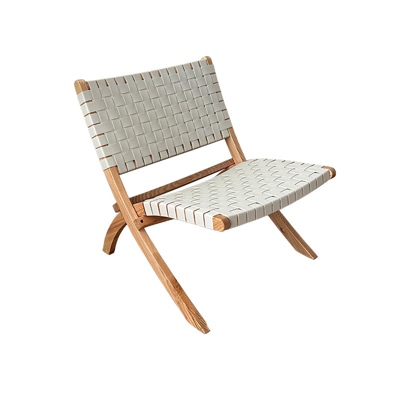 Solid Wood Chair Woven Back Lounge Accent Chair for Living Room