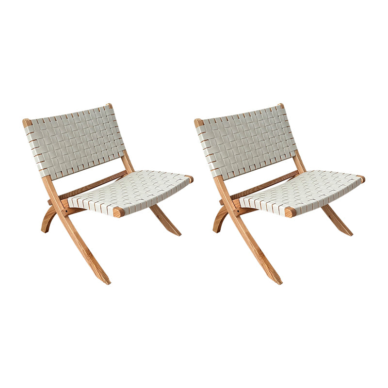Solid Wood Chair Woven Back Lounge Accent Chair for Living Room