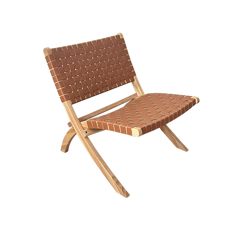 Solid Wood Chair Woven Back Lounge Accent Chair for Living Room