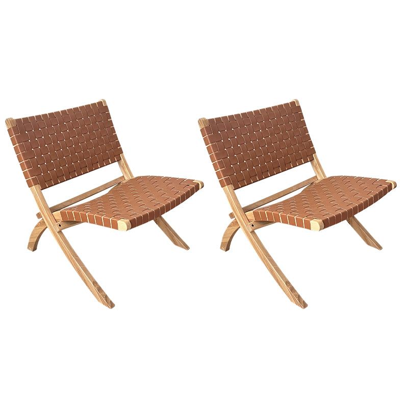 Solid Wood Chair Woven Back Lounge Accent Chair for Living Room