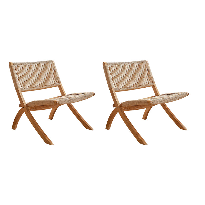 Solid Wood Chair Woven Back Lounge Accent Chair for Living Room