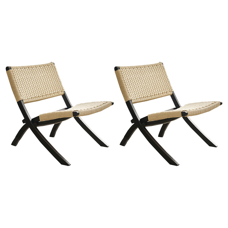 Solid Wood Chair Woven Back Lounge Accent Chair for Living Room