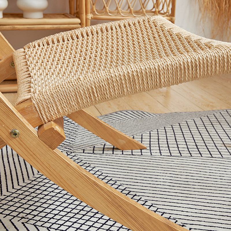 Solid Wood Chair Woven Back Lounge Accent Chair for Living Room